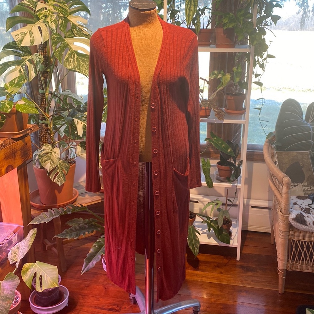 Burnt orange duster